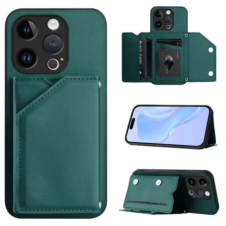 Skin Feel Four Card Slots Phone Case with Wrist Strap, For iPhone 14 Plus, For iPhone 14, For iPhone 14 Pro, For iPhone 14 Pro Max