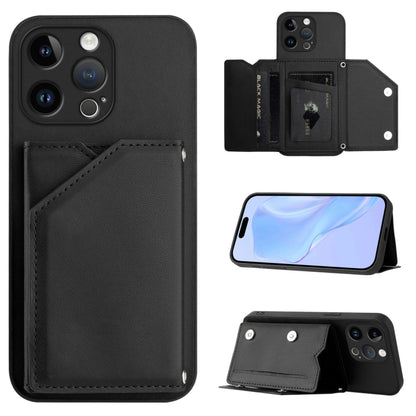 Skin Feel Four Card Slots Phone Case with Wrist Strap, For iPhone 14 Plus, For iPhone 14, For iPhone 14 Pro, For iPhone 14 Pro Max
