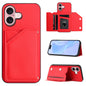 Skin Feel Four Card Slots Phone Case with Wrist Strap, For iPhone 16 Pro Max, For iPhone 16 Pro, For iPhone 16 Plus, For iPhone 16