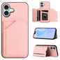 Skin Feel Four Card Slots Phone Case with Wrist Strap, For iPhone 16 Pro Max, For iPhone 16 Pro, For iPhone 16 Plus, For iPhone 16