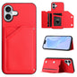 Skin Feel Four Card Slots Phone Case with Wrist Strap, For iPhone 16 Pro Max, For iPhone 16 Pro, For iPhone 16 Plus, For iPhone 16
