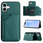 Skin Feel Four Card Slots Phone Case with Wrist Strap, For iPhone 16 Pro Max, For iPhone 16 Pro, For iPhone 16 Plus, For iPhone 16