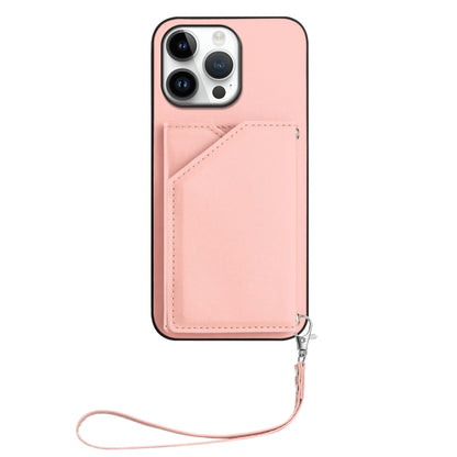 Skin Feel Four Card Slots Phone Case with Wrist Strap, For iPhone 16 Pro Max, For iPhone 16 Pro, For iPhone 16 Plus, For iPhone 16