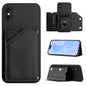 Skin Feel Four Card Slots Phone Case with Wrist Strap, For iPhone X / XS, For iPhone XR, For iPhone XS Max, For iPhone 7 Plus / 8 Plus