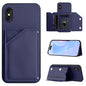 Skin Feel Four Card Slots Phone Case with Wrist Strap, For iPhone X / XS, For iPhone XR, For iPhone XS Max, For iPhone 7 Plus / 8 Plus