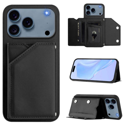 Skin Feel Four Card Slots Phone Case with Wrist Strap, For iPhone 18 Pro / 17 Pro, For iPhone 18 Pro Max / 17 Pro Max, For iPhone 17, For iPhone Air