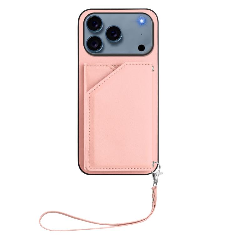 Skin Feel Four Card Slots Phone Case with Wrist Strap, For iPhone 18 Pro / 17 Pro, For iPhone 18 Pro Max / 17 Pro Max, For iPhone 17, For iPhone Air
