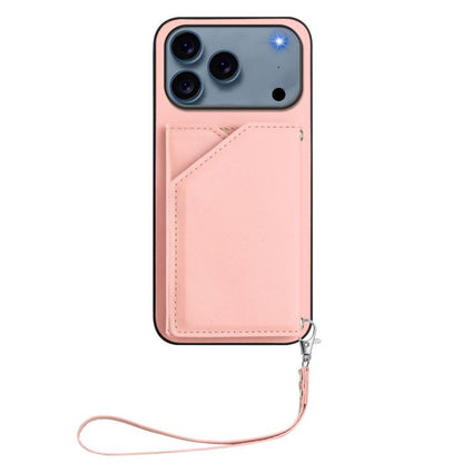 Skin Feel Four Card Slots Phone Case with Wrist Strap, For iPhone 18 Pro / 17 Pro, For iPhone 18 Pro Max / 17 Pro Max, For iPhone 17, For iPhone Air