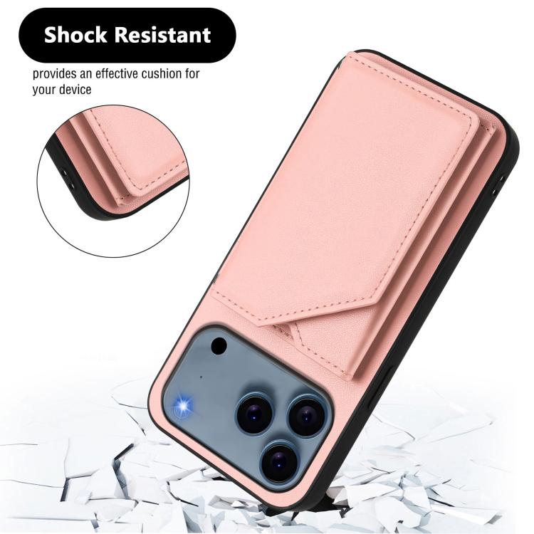 Skin Feel Four Card Slots Phone Case with Wrist Strap, For iPhone 18 Pro / 17 Pro, For iPhone 18 Pro Max / 17 Pro Max, For iPhone 17, For iPhone Air