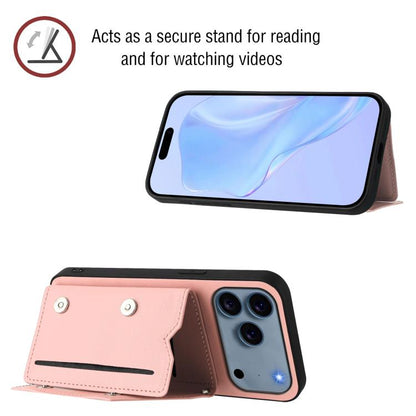 Skin Feel Four Card Slots Phone Case with Wrist Strap, For iPhone 18 Pro / 17 Pro, For iPhone 18 Pro Max / 17 Pro Max, For iPhone 17, For iPhone Air
