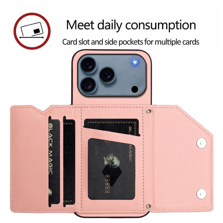 Skin Feel Four Card Slots Phone Case with Wrist Strap, For iPhone 18 Pro / 17 Pro, For iPhone 18 Pro Max / 17 Pro Max, For iPhone 17, For iPhone Air