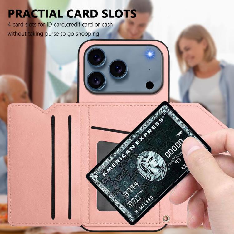 Skin Feel Four Card Slots Phone Case with Wrist Strap, For iPhone 18 Pro / 17 Pro, For iPhone 18 Pro Max / 17 Pro Max, For iPhone 17, For iPhone Air