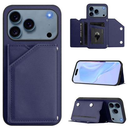 Skin Feel Four Card Slots Phone Case with Wrist Strap, For iPhone 18 Pro / 17 Pro, For iPhone 18 Pro Max / 17 Pro Max, For iPhone 17, For iPhone Air