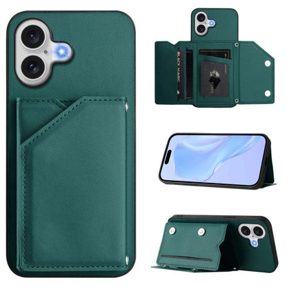 Skin Feel Four Card Slots Phone Case with Wrist Strap, For iPhone 18 Pro / 17 Pro, For iPhone 18 Pro Max / 17 Pro Max, For iPhone 17, For iPhone Air