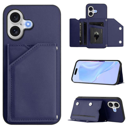 Skin Feel Four Card Slots Phone Case with Wrist Strap, For iPhone 18 Pro / 17 Pro, For iPhone 18 Pro Max / 17 Pro Max, For iPhone 17, For iPhone Air