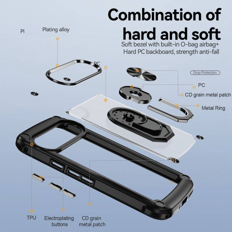 TPU + PC Lens Protection Phone Case with Ring Holder