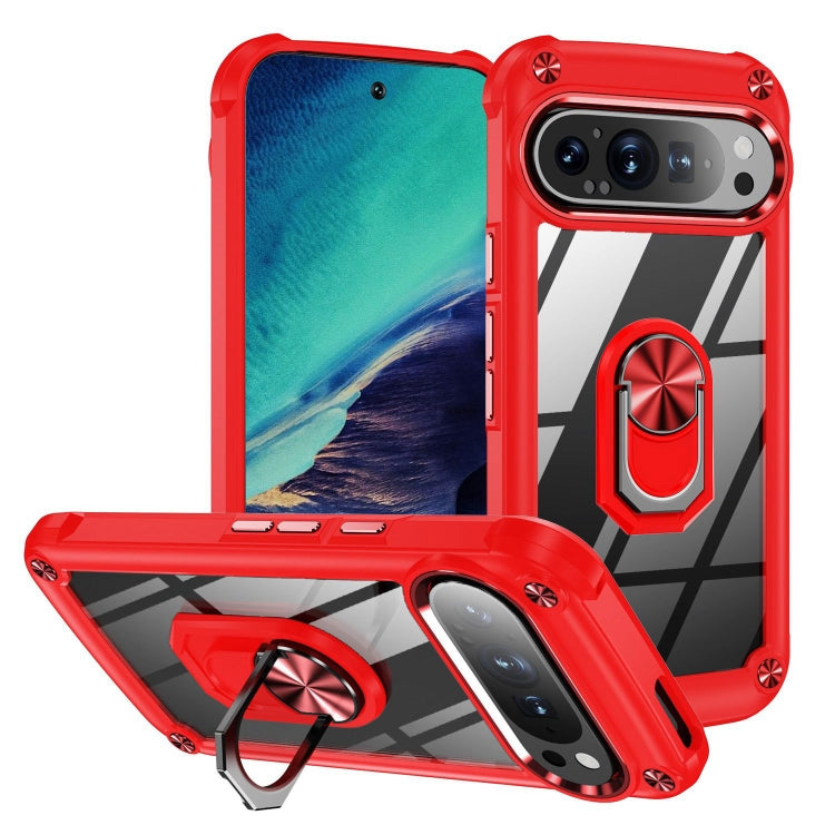 TPU + PC Lens Protection Phone Case with Ring Holder