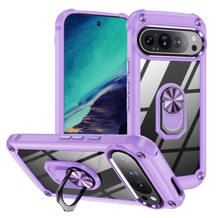 TPU + PC Lens Protection Phone Case with Ring Holder