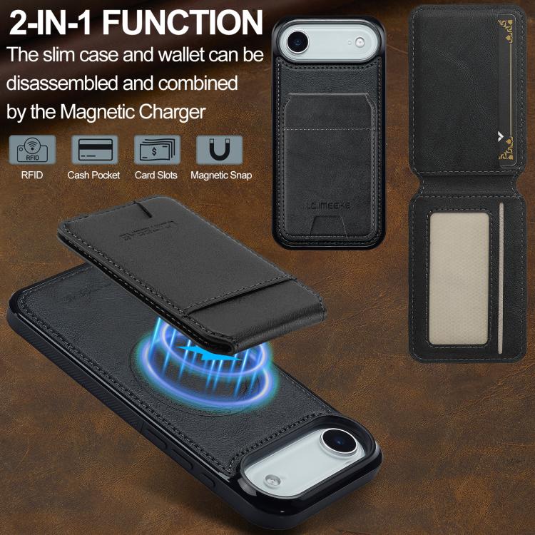 LC.IMEEKE L3 Series Detachable RFID Card Bag Magsafe Phone Case, For iPhone Air, For iPhone 16 Pro Max, For iPhone 16 Pro, For iPhone 16 Plus