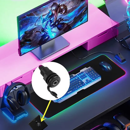 3.5mmTRS Stereo Thread Fixed Embedded Ground Plug Panel Audio Cable, Length: 0.3m, Male to Female, Female to Female