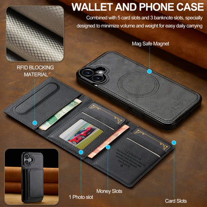 LC.IMEEKE L5 Series Detachable RFID Card Bag Magsafe Phone Case, For iPhone 16, For iPhone 15 Pro Max, For iPhone 15 Pro, For iPhone 15 Plus / 14 Plus