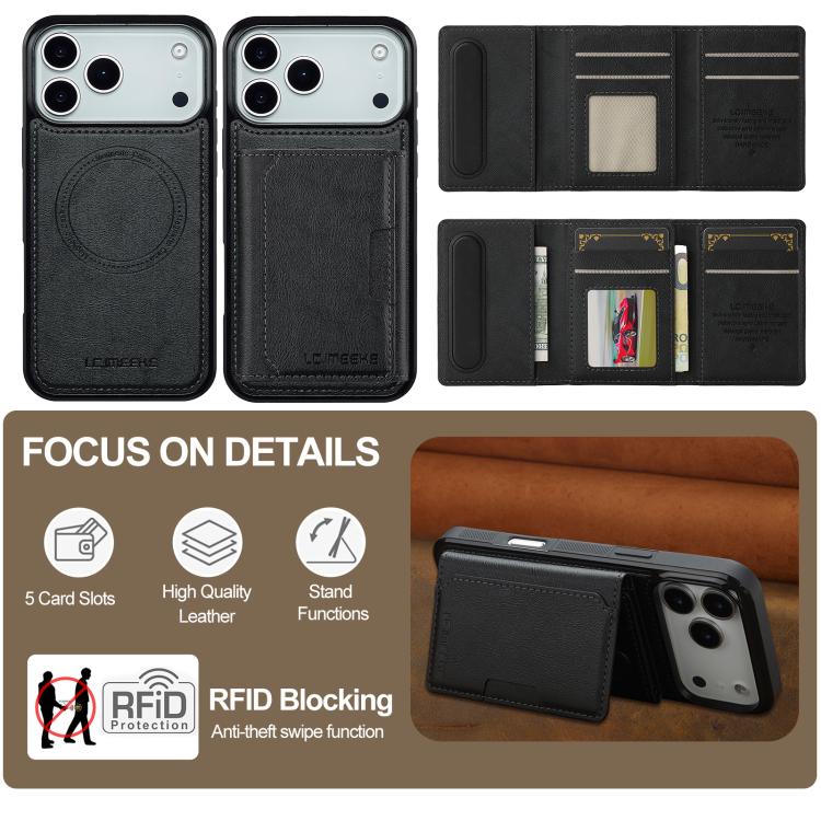 LC.IMEEKE L5 Series Detachable RFID Card Bag Magsafe Phone Case, For iPhone 18 Pro / 17 Pro, For iPhone 18 Pro Max / 17 Pro Max, For iPhone 17e / 16e, For iPhone 17