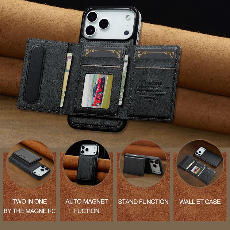 LC.IMEEKE L5 Series Detachable RFID Card Bag Magsafe Phone Case, For iPhone 18 Pro / 17 Pro, For iPhone 18 Pro Max / 17 Pro Max, For iPhone 17e / 16e, For iPhone 17
