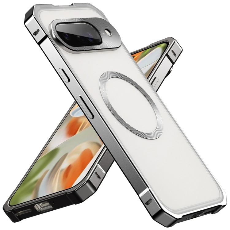 Irregular Alloy Frame Fosted Translucent MagSafe Phone Case