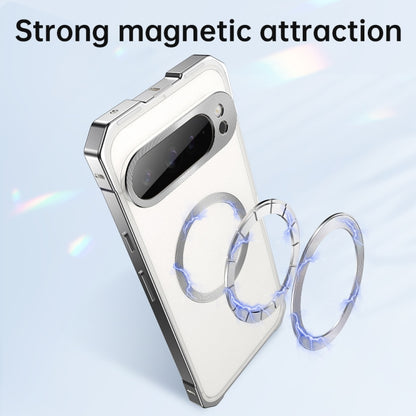 Irregular Alloy Frame Fosted Translucent MagSafe Phone Case