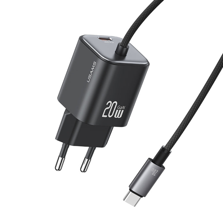 USAMS CC261 20W GaN Mini Type-C / USB-C Dual Port Fast Charger with Cable, CC261