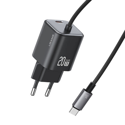USAMS CC261 20W GaN Mini Type-C / USB-C Dual Port Fast Charger with Cable, CC261