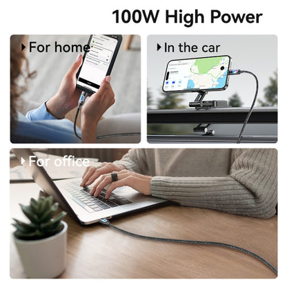 USAMS SJ750 100W Type-C / USB-C to Type-C / USB-C Zinc Alloy Data Cable with Colorful Light, Type-C to Type-C