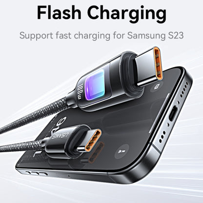 USAMS SJ750 100W Type-C / USB-C to Type-C / USB-C Zinc Alloy Data Cable with Colorful Light, Type-C to Type-C