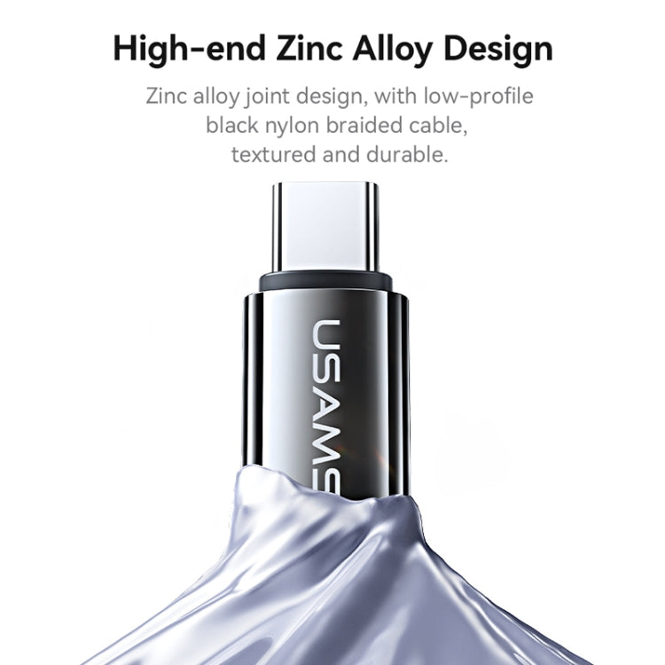 USAMS SJ750 100W Type-C / USB-C to Type-C / USB-C Zinc Alloy Data Cable with Colorful Light, Type-C to Type-C