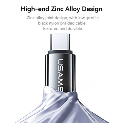 USAMS SJ750 100W Type-C / USB-C to Type-C / USB-C Zinc Alloy Data Cable with Colorful Light, Type-C to Type-C