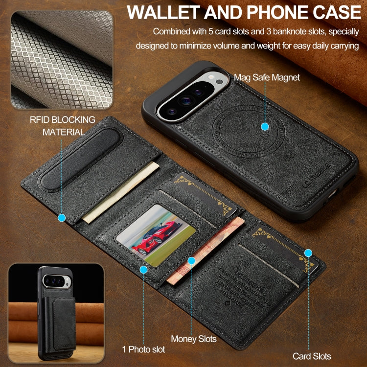 LC.IMEEKE L5 Series Detachable RFID Card Bag Magsafe Phone Case, For Google Pixel 9 / 9 Pro, For Google Pixel 8 Pro