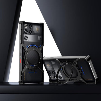 Mechanical Gear MagSafe Holder Borderless Metal Phone Case