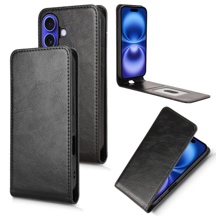 Magnetic Vertical Flip Leather Phone Case, For iPhone 17e / 16e, For iPhone 16 Pro Max, For iPhone 16 Pro, For iPhone 16 Plus, For iPhone 16, For iPhone 15 Pro