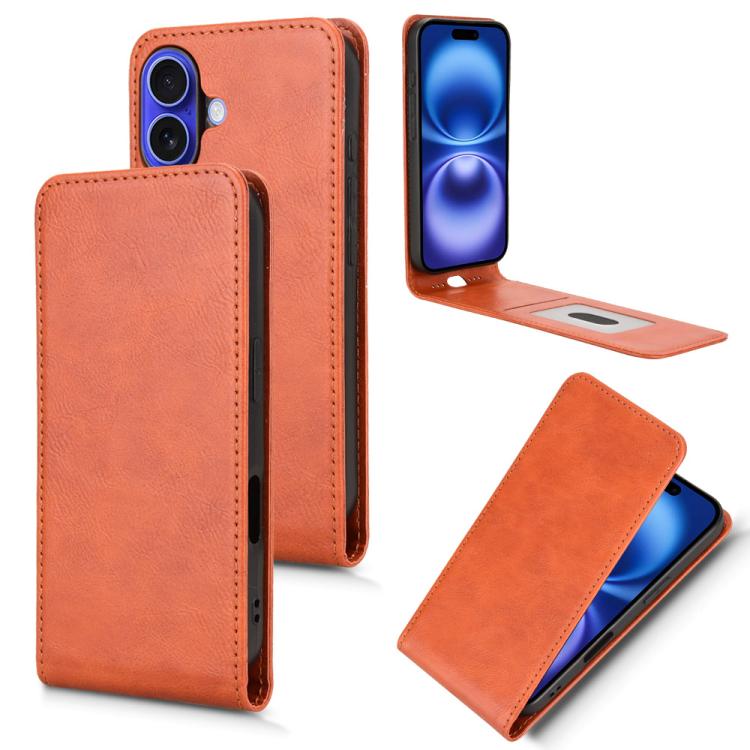 Magnetic Vertical Flip Leather Phone Case, For iPhone 17e / 16e, For iPhone 16 Pro Max, For iPhone 16 Pro, For iPhone 16 Plus, For iPhone 16, For iPhone 15 Pro