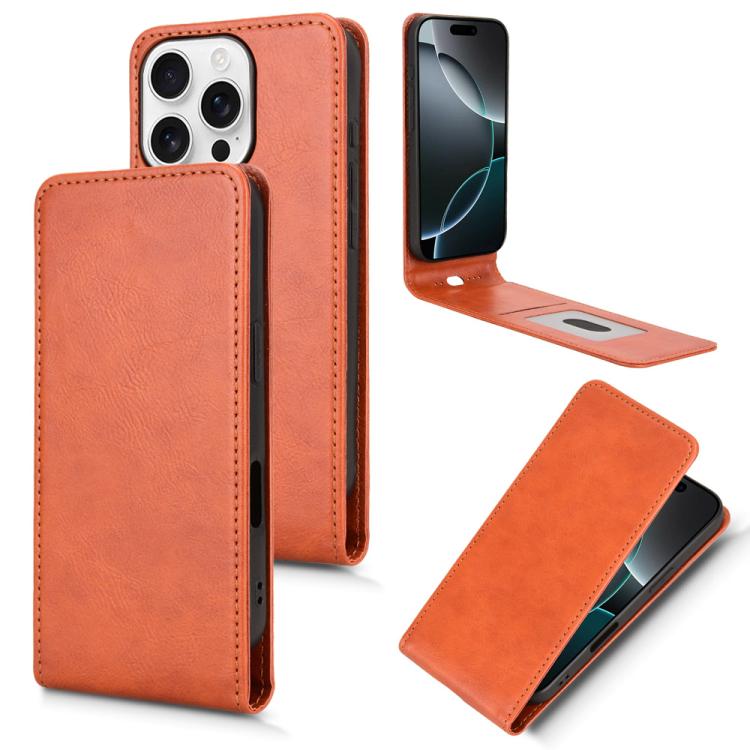 Magnetic Vertical Flip Leather Phone Case, For iPhone 17e / 16e, For iPhone 16 Pro Max, For iPhone 16 Pro, For iPhone 16 Plus, For iPhone 16, For iPhone 15 Pro
