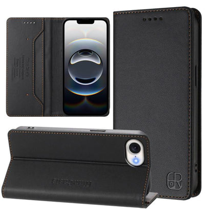 RC01 Dual-Folded Magnetic Suction RFID Leather Phone Case