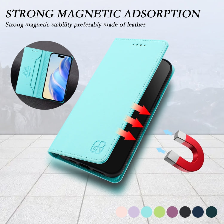 RC01 Dual-Folded Magnetic Suction RFID Leather Phone Case, For iPhone 15, For iPhone 14 Plus, For iPhone 14 / 13