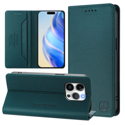 RC01 Dual-Folded Magnetic Suction RFID Leather Phone Case, For iPhone 14 Pro, For iPhone 14 Pro Max, For iPhone 7 / 8 / SE 2022