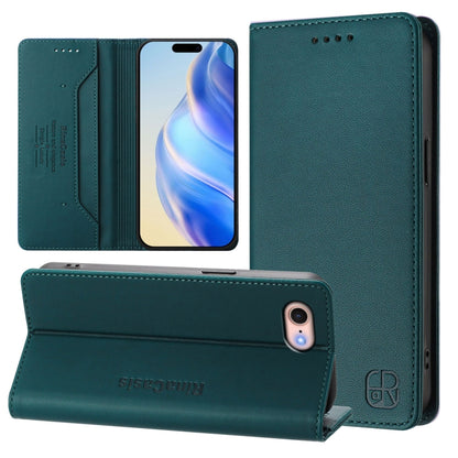 RC01 Dual-Folded Magnetic Suction RFID Leather Phone Case, For iPhone 14 Pro, For iPhone 14 Pro Max, For iPhone 7 / 8 / SE 2022