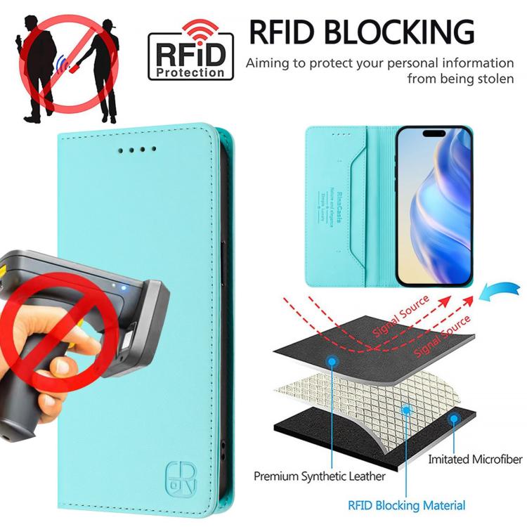RC01 Dual-Folded Magnetic Suction RFID Leather Phone Case