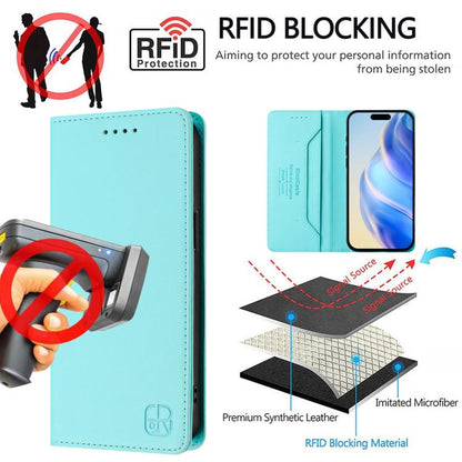 RC01 Dual-Folded Magnetic Suction RFID Leather Phone Case