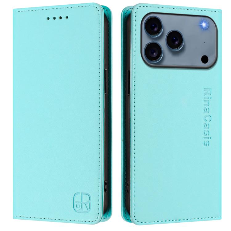 RC01 Dual-Folded Magnetic Suction RFID Leather Phone Case, For iPhone 18 Pro / 17 Pro, For iPhone 18 Pro Max / 17 Pro Max, For iPhone 17e / 16e