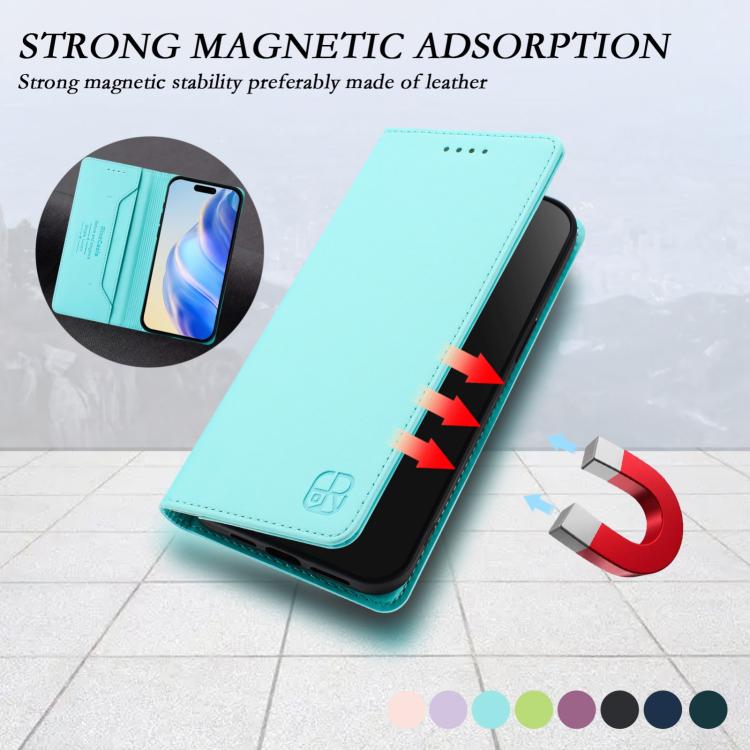 RC01 Dual-Folded Magnetic Suction RFID Leather Phone Case, For iPhone 18 Pro / 17 Pro, For iPhone 18 Pro Max / 17 Pro Max, For iPhone 17e / 16e