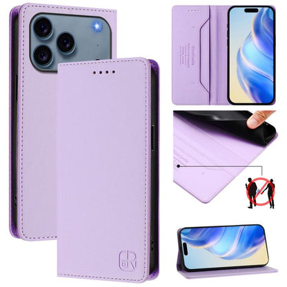 RC01 Dual-Folded Magnetic Suction RFID Leather Phone Case, For iPhone 18 Pro / 17 Pro, For iPhone 18 Pro Max / 17 Pro Max, For iPhone 17e / 16e