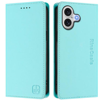 RC01 Dual-Folded Magnetic Suction RFID Leather Phone Case, For iPhone 17, For iPhone Air, For iPhone 16 Pro Max